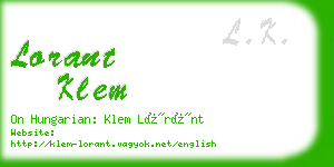 lorant klem business card